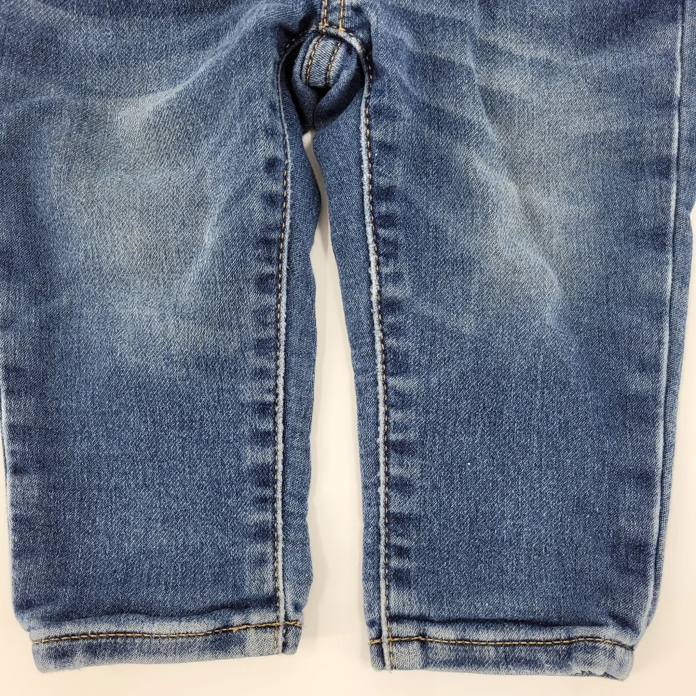 Gap Denim Jeans My 1st Easy Slim Stretch Elastic Waistband Distressed Sz 6-12mo